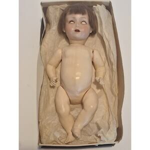 Antique German Bisque Head Doll Schoen Halbig S&H PB 4/0 w Clothing